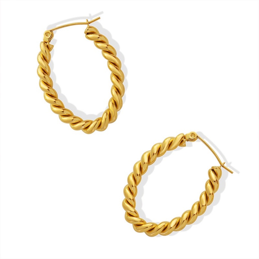 NEW💎18K Gold Plated Twisted Hoop Earrings*
